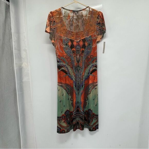 One World Short Sleeve Multicolor Dress Size M - Picture 1 of 9